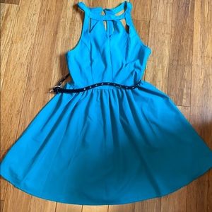 teal kendal and kylie dress with black belt